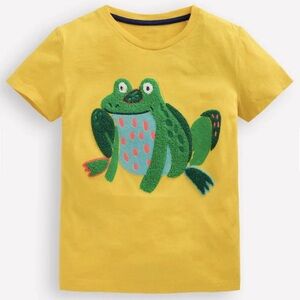 *New* Mini Boden Yellow Frog Short Sleeve T-Shirt Boys Size 6-7